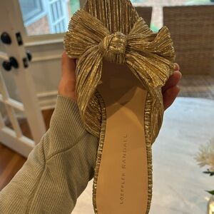 Loeffler Randall Emilia Pleated bow mules—brand new!